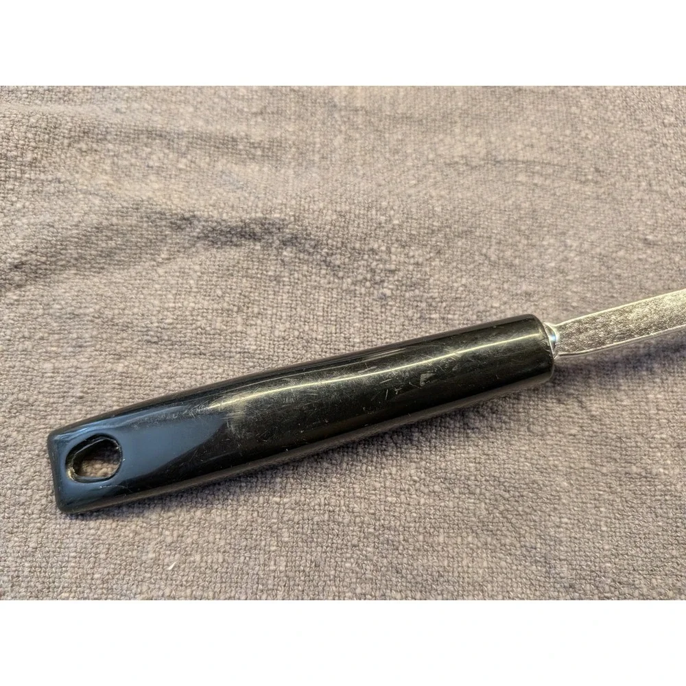Vintage EKCO Chromium Plated Serving Spoon Black Handle Made in USA